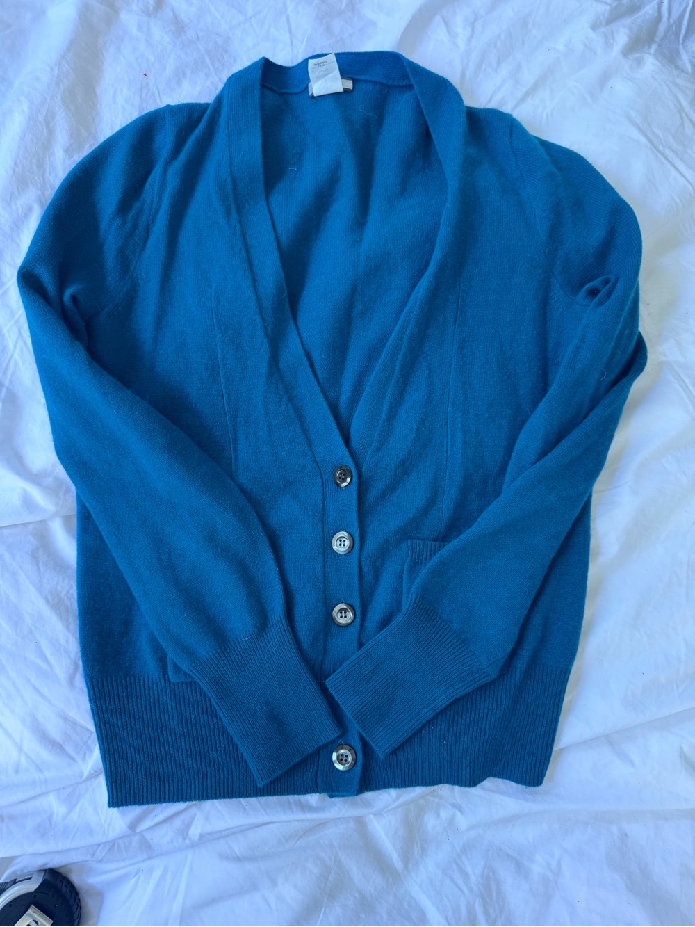 J crew teal v neck cardigan women’s size medium EUC